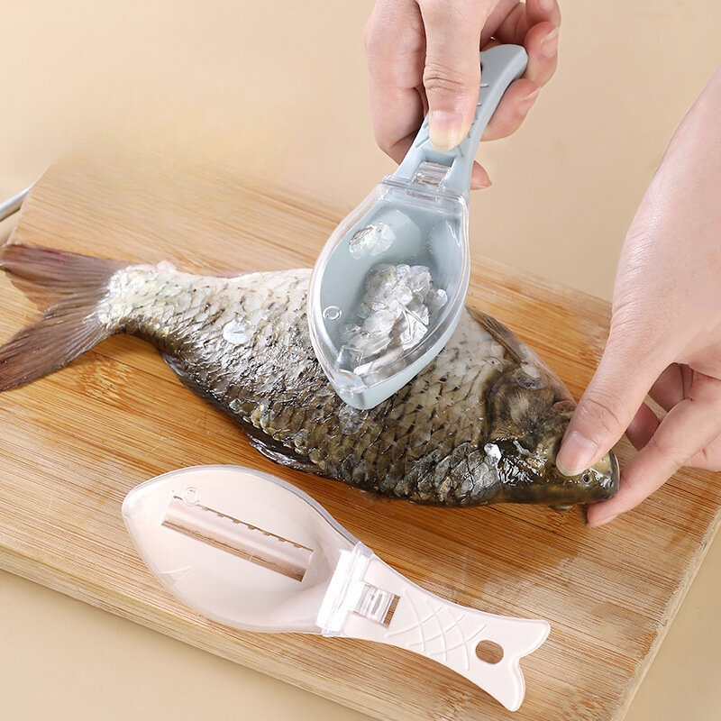 Fish Scale Grille Scraper Fish Cleaning Tool with Cover Scraper Household Kitchen Cooking Carp Fishing Accessories
