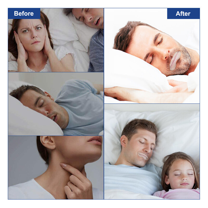 Pita perekat mulut Anti mendengkur, 90 buah pita tidur Strip perekat untuk pernapasan hidung yang lebih baik meningkatkan perawatan kesehatan tidur
