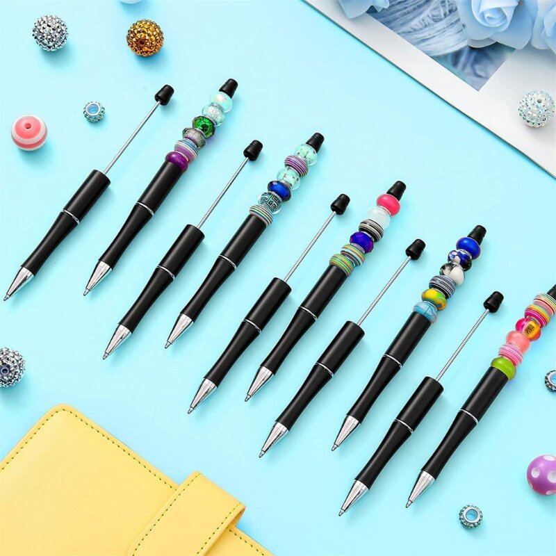 Bolígrafo con cuentas, bolígrafo plástico con cuentas, bolígrafos con cuentas, útiles escolares escritura para oficina,