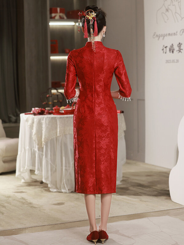 Cheongsam elegante estilo chinês para mulheres, vestido novo de verão, roupa tradicional, estilo nacional, melhoria qipao, menina do dia a dia
