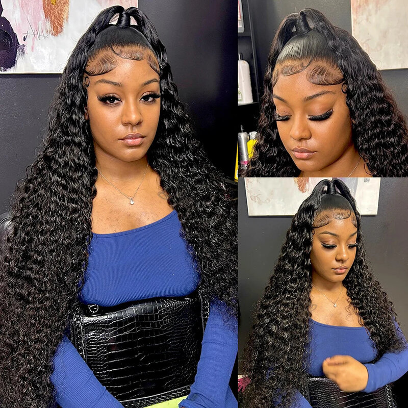 Curly Lace Closure Wigs Human Hair Wigs For Black Women 5x5 Lace Front Human Hair Wig Deep Curly Pre Plucked With Baby Hair