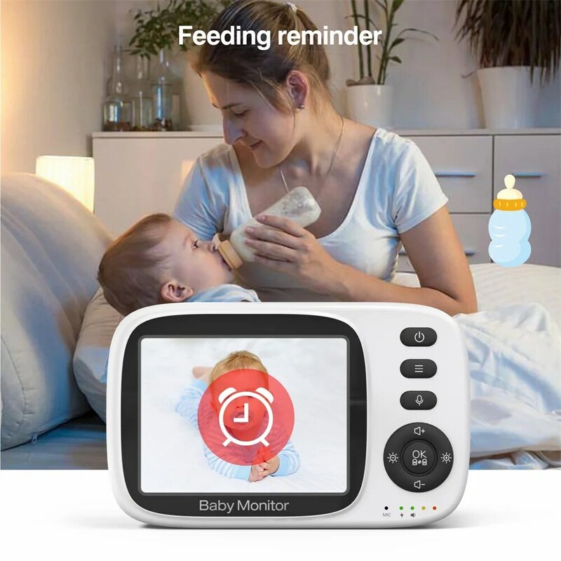 BabyStar 3.2 Cal bezprzewodowe elektroniczna niania z kołysankami Auto noktowizor dwukierunkowy domofon monitorowanie temperatury opiekunka