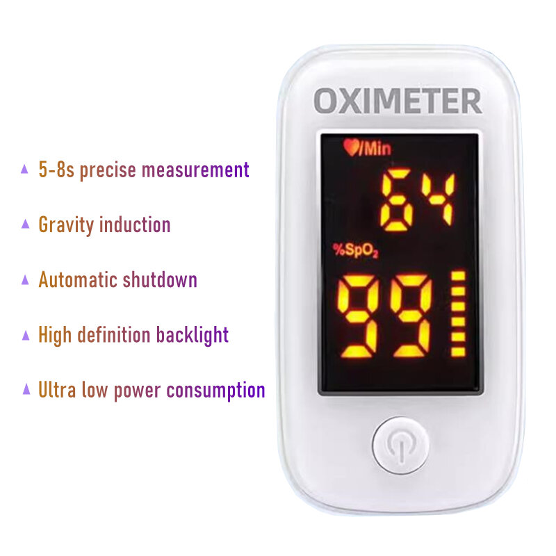 Medische Digitale Vingerclip Pulsoxymeter Led Display Spo2 Pr Pi Hartslagmeter Slaapmonitor Bloedzuurstofverzadigingsmeter
