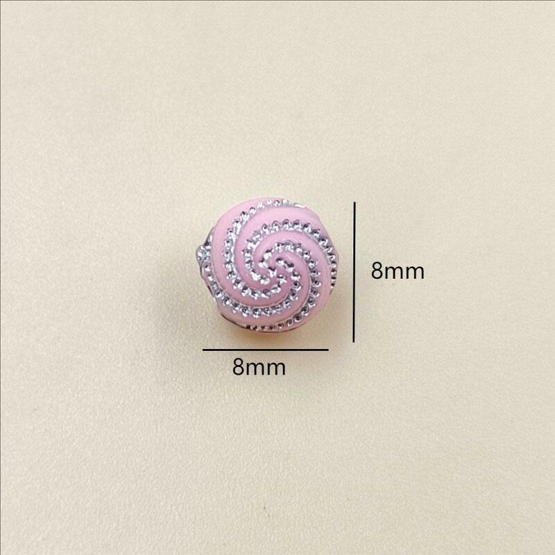 50Pcs 8mm Multicolor Spiral Round Loose Beads For Jewelry Making DIY Pendant Necklace Keychain Fashion Material Wholesale