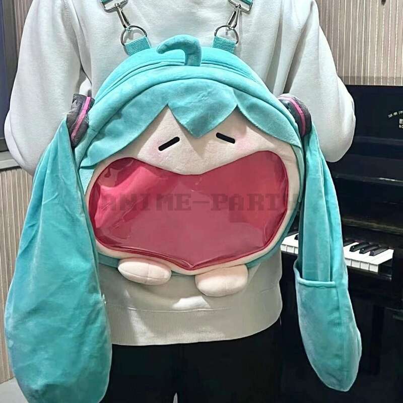 Kawaii anime hatsune miku cosplay mochila de pel￺cia ita saco feminino shool estudante men veludo bolsa de ombro menina presente