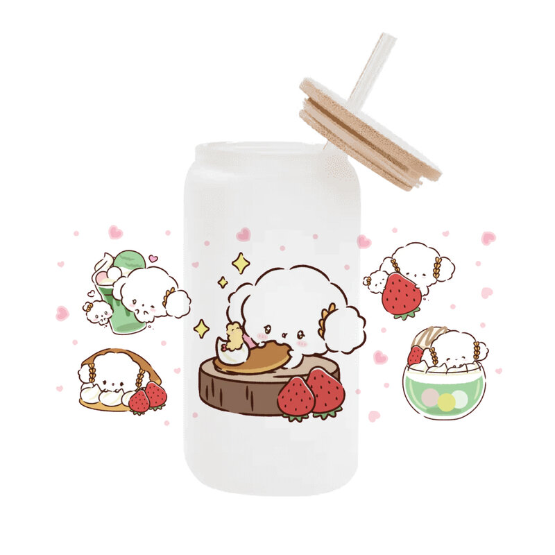 Sanrio cogimyun  UV  For Libbey 16oz Can Glass 3D Waterproof UV DTF Coffee Can Wrap Libbey Glass Wrap