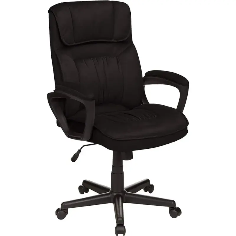 Классическое офисное кресло, регулируемое, поворотное, из супермягкой микрофибры, поддержка поясницы, черного цвета