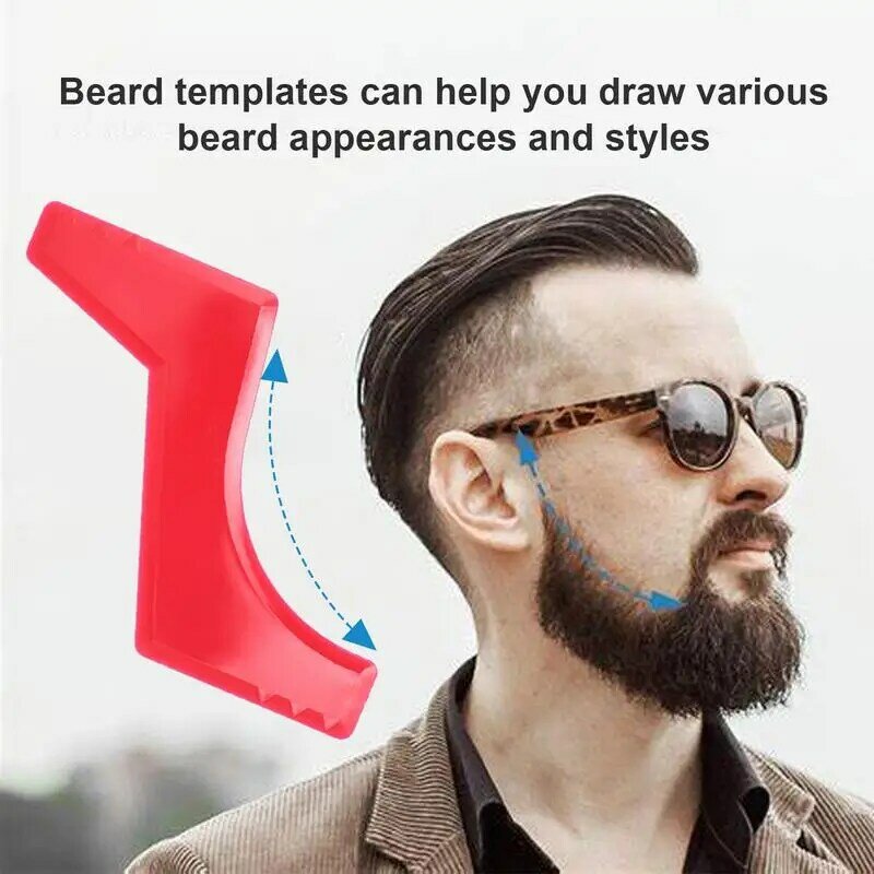 턱수염 성형 도구 템플릿 가이드가 있는 수염 트리밍 도구, 턱수염 구레나룻 미용실용 수염 셰이퍼, 사용하기 쉬움, 8 개