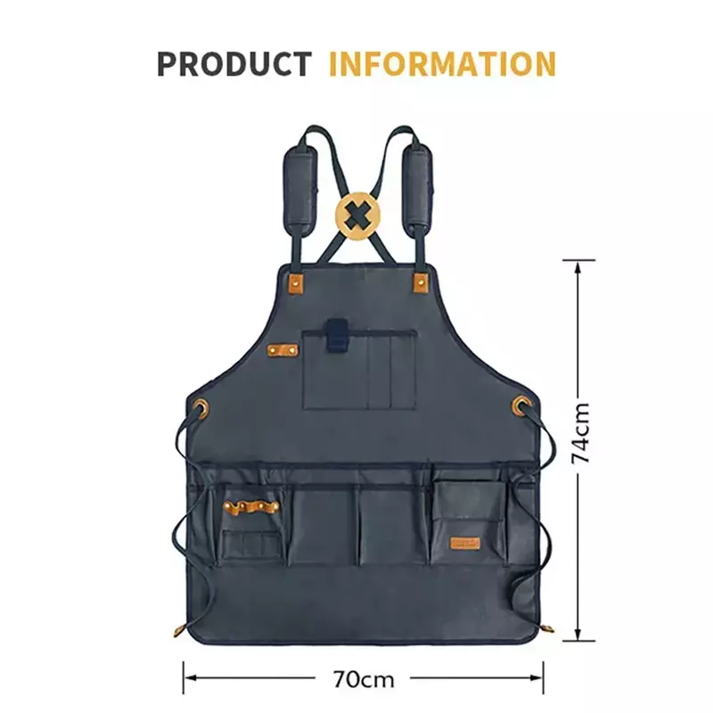 2024 New Type Woodworking Apron Durable Goods Waxed Unisex Canvas Work Apron Apron Waterproof Tools Storage Electrician Backpack