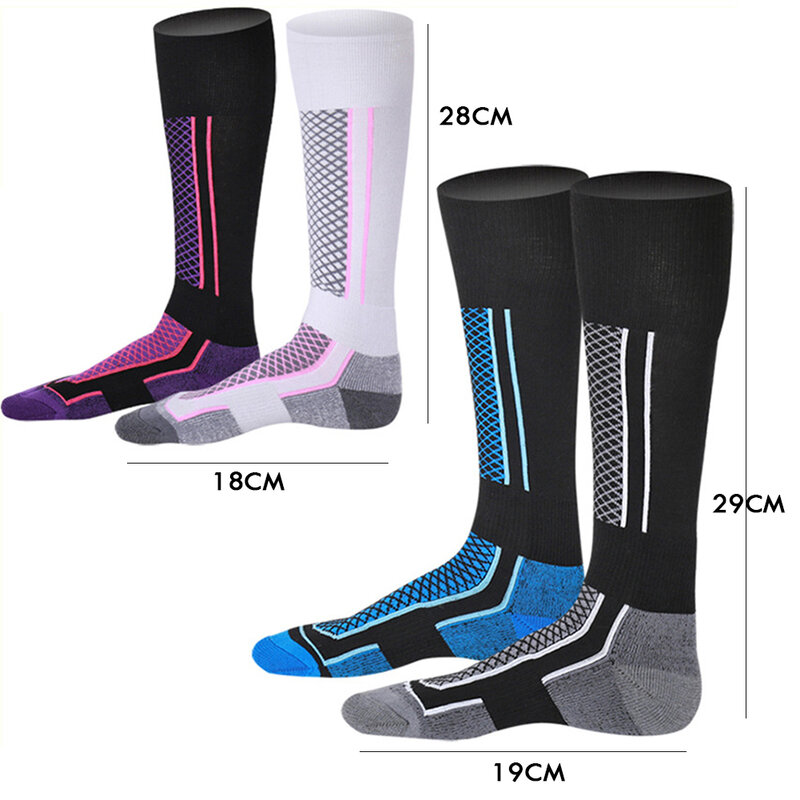 1 Pair Wool Thermal Ski Socks Thick Men Women Winter Long Warm Compression Socks For Hiking Snowboarding Climbing Sports Socks