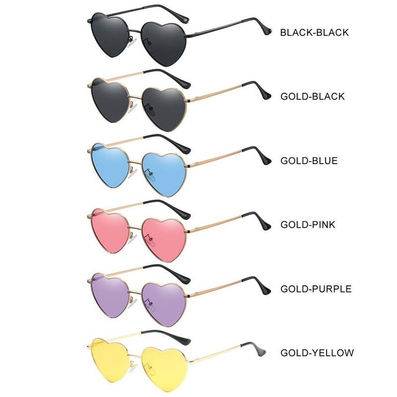 Gafas de sol con montura de Metal para niños, lentes polarizadas con forma de corazón, 5 a 10 años