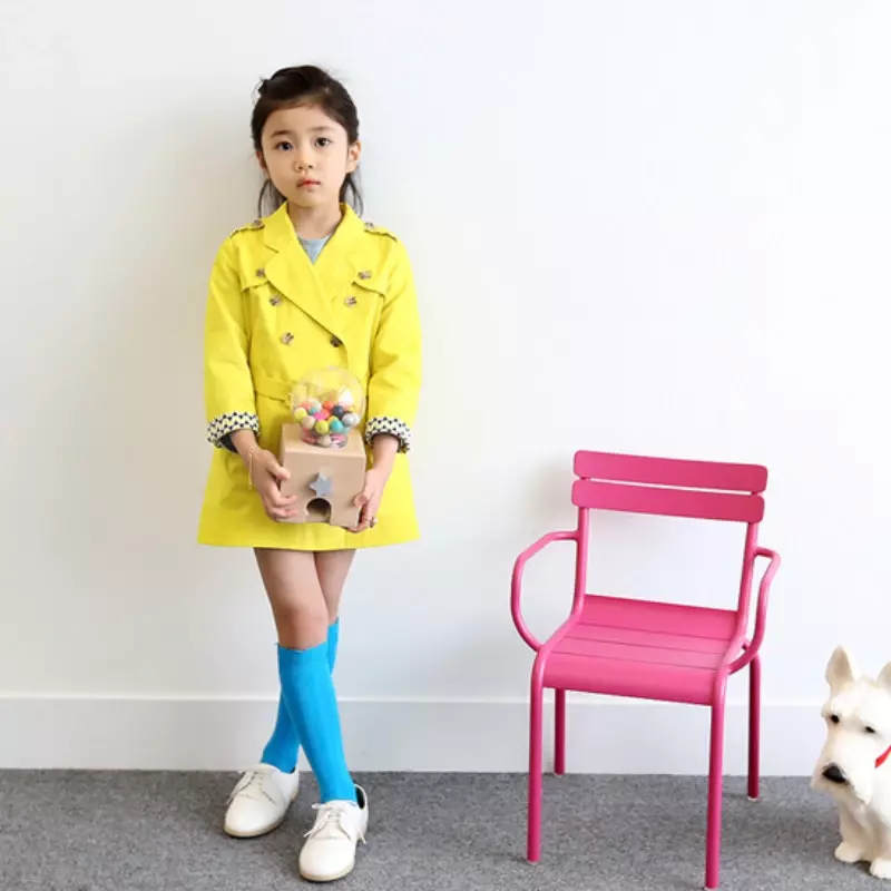 Kaus kaki setinggi lutut jarum ganda katun musim gugur warna permen Solid untuk bayi perempuan putri 1 hingga 10 tahun kaus kaki panjang anak-anak balita
