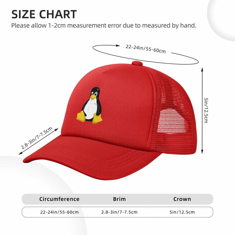 قبعة بيسبول شبكية بشعار Linux ، سناباك قابلة للتنفس ، قبعة أبي ، سائق شاحنة في الهواء الطلق ، قبعات هيب هوب للرجال والنساء