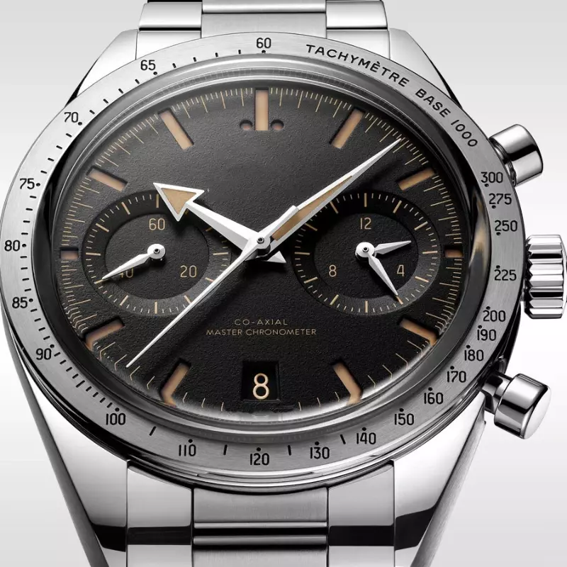 Mecânica Speedmaster 57 relógio dos homens, Retro Wide Arrow Dial, Sport Chronograph, AR Sapphire, moda casual, alta qualidade, 2024
