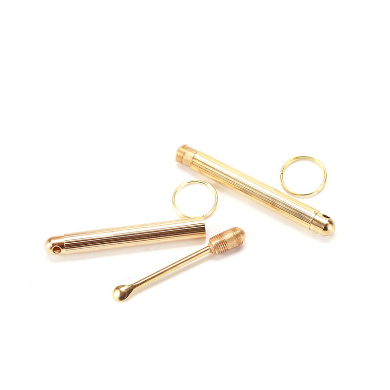 Folding Typ Goldene Mini Ohr Reiniger Tragbare Ohr Wachs Removal Tool Nettoyage Oreille Earpick Ohr Löffel Befestigt Schlüssel Ring Keyhole
