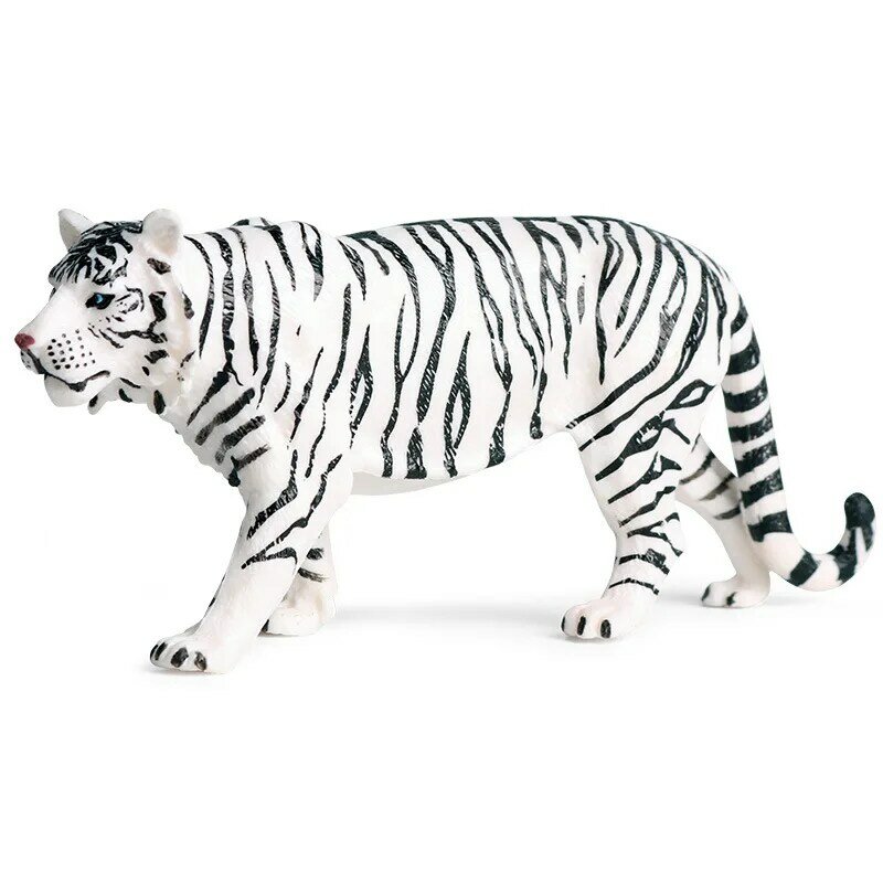 Modelo animal selvagem simulado para crianças, brinquedo plástico do tigre sólido, decoração
