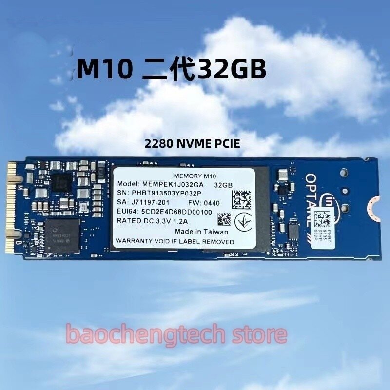 인텔 옵테인 메모리용 내부 솔리드 스테이트 드라이브, 정품 M10 M.2 2280 SSD, 64GB, 32GB, 16GB PCIe M.2 2280 3.0, 3D XPoint NVMe
