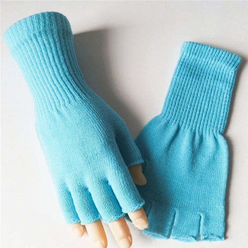 Кашемировые вязаные перчатки, хлопковые теплые рукавицы с полупальцами на запястье, модные зимние сохраняющие тепло аксессуары, подарок на зиму