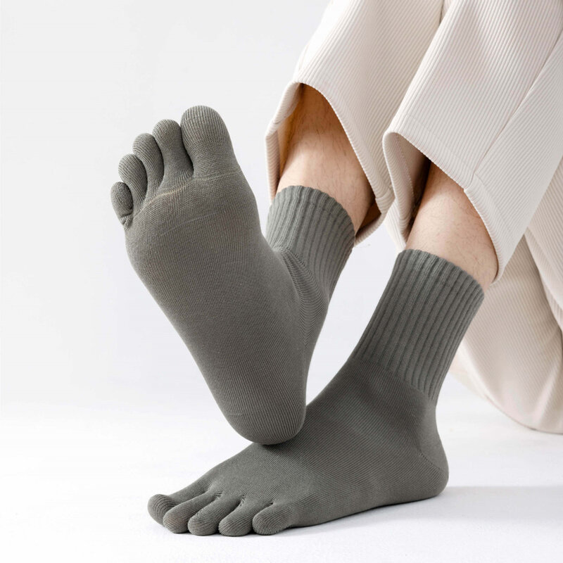 3 Pairs/lot Toe Sport Short Socks Spring Autumn Man Cotton Anti-Bacterial Anti-odor Sweat-Run Outdoor Absorbent 5 Finger Socks