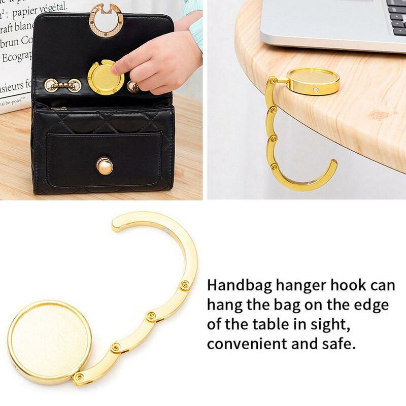 Fashion Bag Holder Handbag Hanger Folding Hook Holder Key Table Hanger Hook Rack Travel Storage Outdoor Portable Hardw J0N2