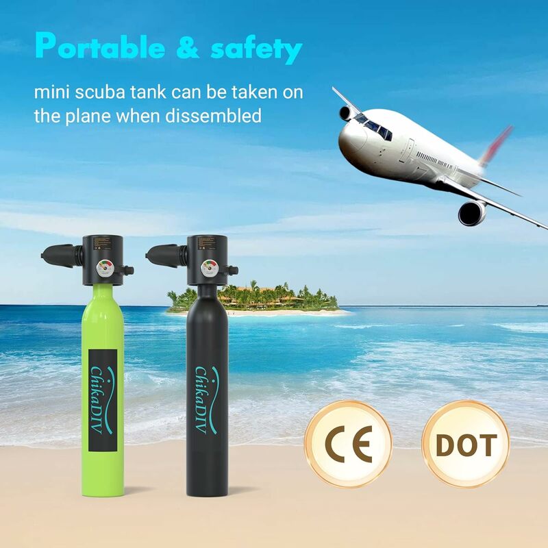 Chikadiv-Mini bombola per Scuba portatile, bombola per ossigeno, Kit per immersioni subacquee, attrezzatura per lo Snorkeling, C300Plus, 0,5 l