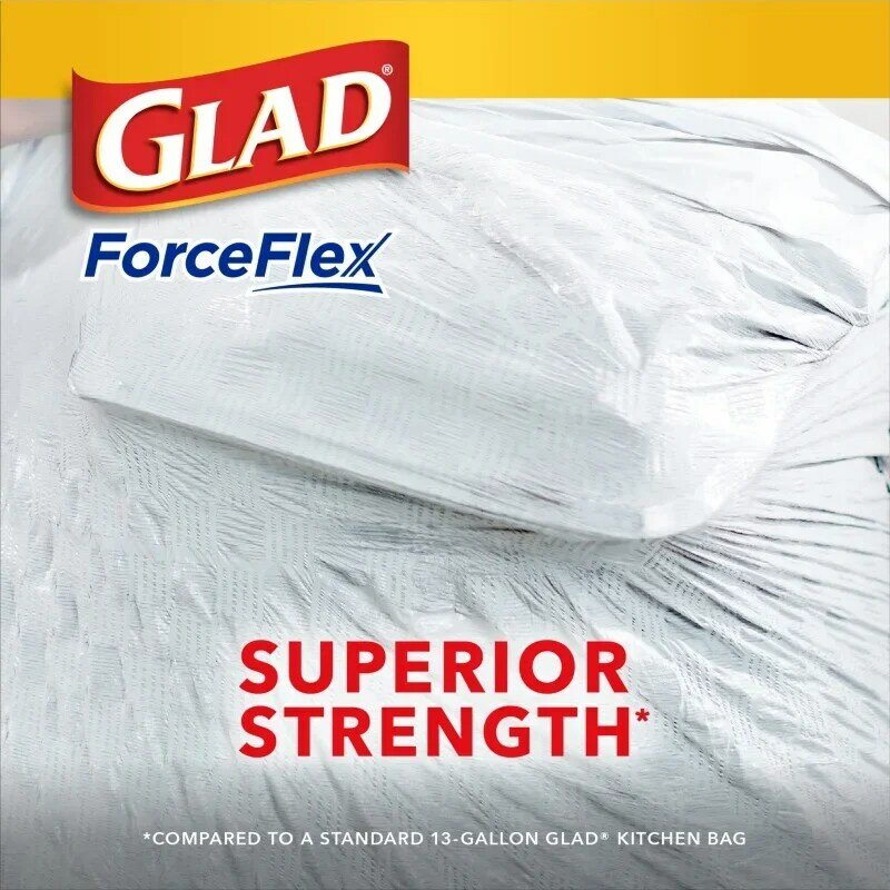 Glad ForceFlex-Sacs poubelle de cuisine de 13 gallons, gain de parfum de µet de febreze, 120 sacs