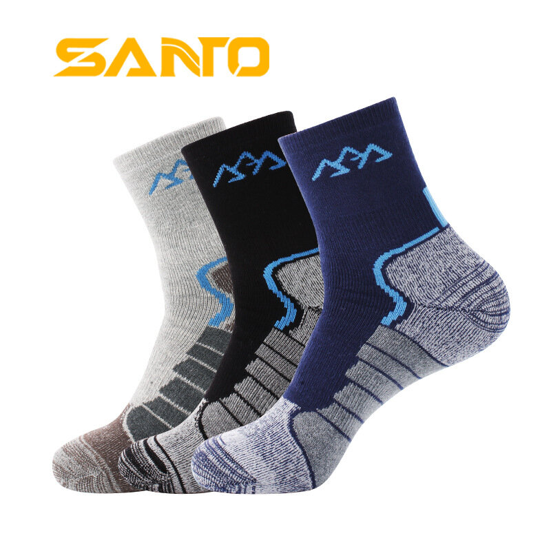3Pairs/lot 2023 Thick Coolmax Socks Men's Quick-drying Warm Thermal Socks Patchwork Breathable Casual Socks Meias Masculinas