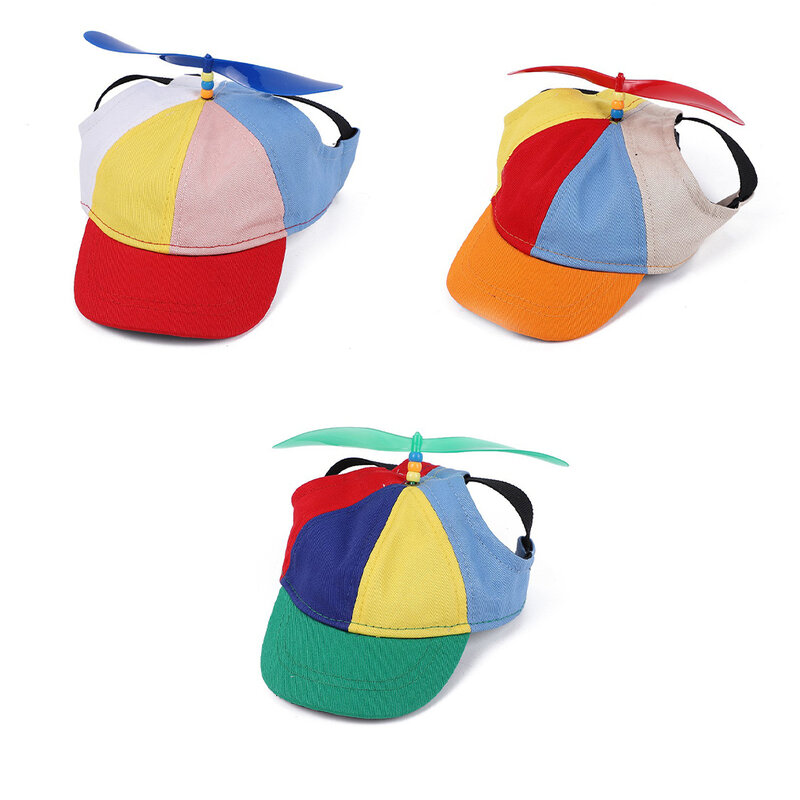 ペットのプロペラ帽子カラフルで取り外し可能で愛らしい日焼け止め通気性のある交換夏の屋外装飾キャップ用品