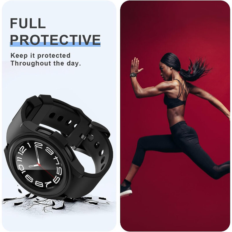 Vidro protetor de tela para Samsung Galaxy Watch, película protetora clássica, Bumper Case, Watch 4, 5, 6, 40mm, 44mm, 43mm, 47mm