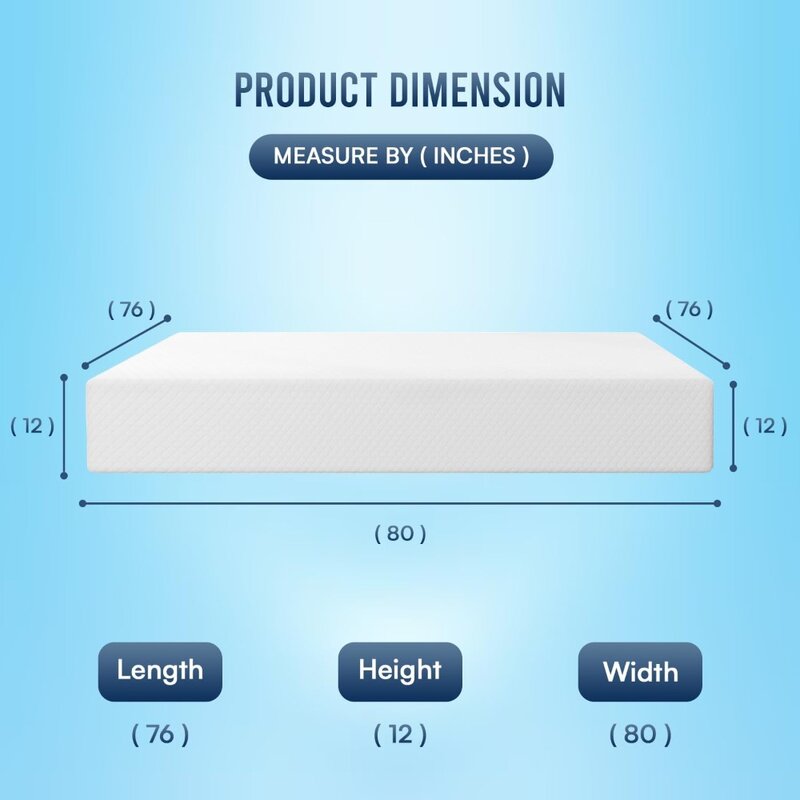 12 inch Gel Memory Foam Mattress Medium Firm Mattresses for Cool Sleep Relieving Pressure Relief CertiPUR-US Certified