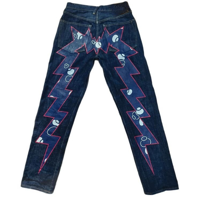 Джинсы-багги Y2k в стиле Харадзюку, модные повседневные винтажные свободные джинсы с принтом в готическом стиле, с завышенной талией, для мужчин и женщин, уличная одежда в стиле хип-хоп