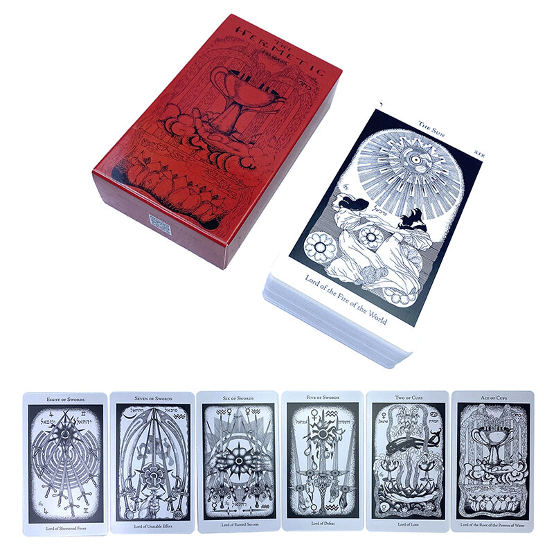 The Hermetic Tarot Prophecy Divination Deck Family Party Board Game Fate Card Fortune Telling Game Beginners Cards