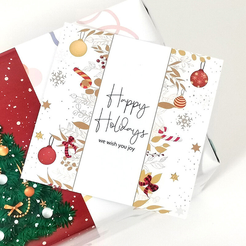 Tarjeta de felicitación de Feliz Navidad, tarjetas de regalo para Año Nuevo, tarjetas de papel en blanco, tarjetas de invitación de Navidad para invitados, 30 unids/lote por paquete