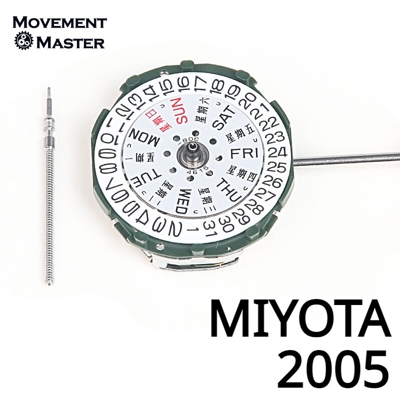 Miyota 2005 Quartz Uurwerk 2035 Dames Dubbele Kalender Horloge Beweging Reparatie Onderdelen