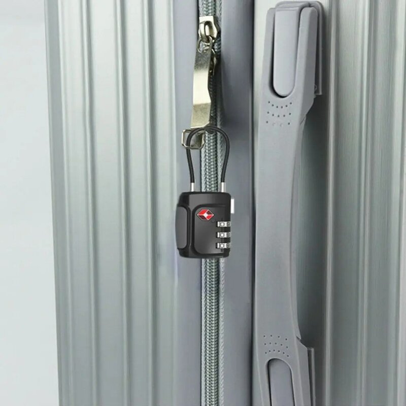 กุญแจ TSA ศุลกากรล็อค3 Dial Digit Combination Lock Anti-Theft ล็อคได้อย่างปลอดภัยล็อครหัสกระเป๋าล็อคอุปกรณ์เสริมกระเป๋าเดินทาง