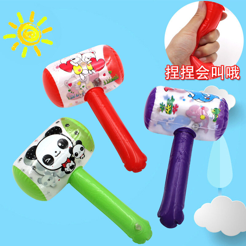 1Pc Small Inflatable Hammer with Bell Kindergarten Children's Toys Children's Day Gift Kids Toys Swimming Pool Toys
