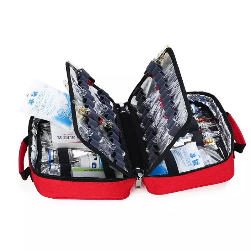Borsa di pronto soccorso medica all'aperto per famiglie Kit di emergenza refrigerato portatile su piccola scala borsa da viaggio sportiva resistente all'usura impermeabile