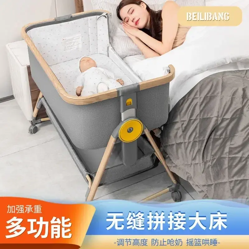 سرير أطفال متعدد الوظائف لحديثي الولادة ، سرير مهد محمول ، سرير Bb قابل للطي ، سرير كبير الربط