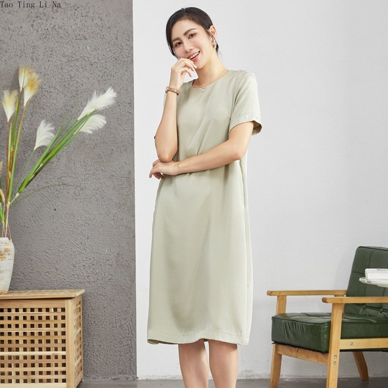 2023 New Summer Genuine Silk Dress Real Mulberry Silk Dress O4