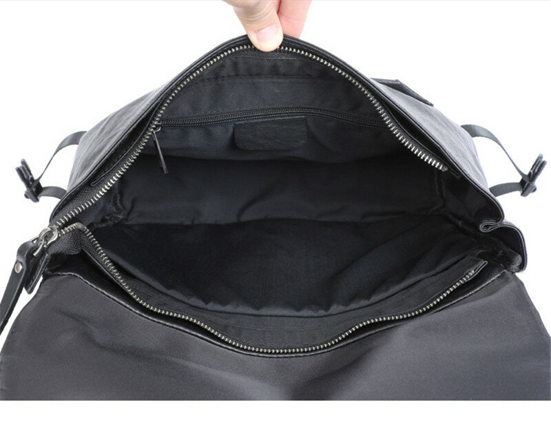 Повседневный модный дизайнерский роскошный мужской портфель из натуральной воловьей кожи, черная рабочая сумка-мессенджер
