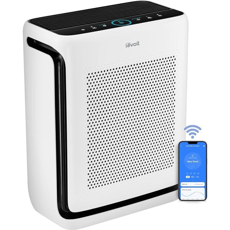 Монитор качества воздуха, умный Wi-Fi, HEPA фиксирует аллергию, волосы домашних животных, дым, пыльцу в спальне, Vital 200S