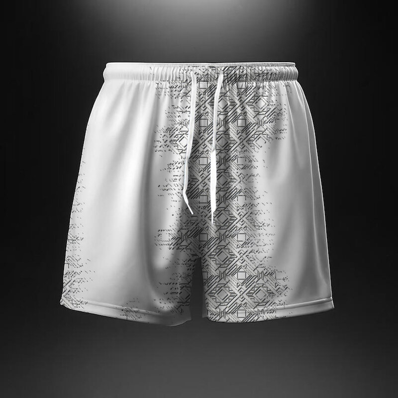 2024 Fashion Men Casual Shorts Fashion Printed Joggers Short Sweatpants Summer Drawstring Hip Hop Slim Workout Shorts Outside