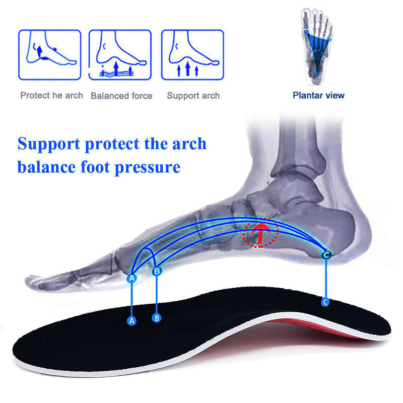 Plantilla ortopédica para pies planos, soporte para ARCO, cojín de amortiguación para aliviar la presión del movimiento de aire