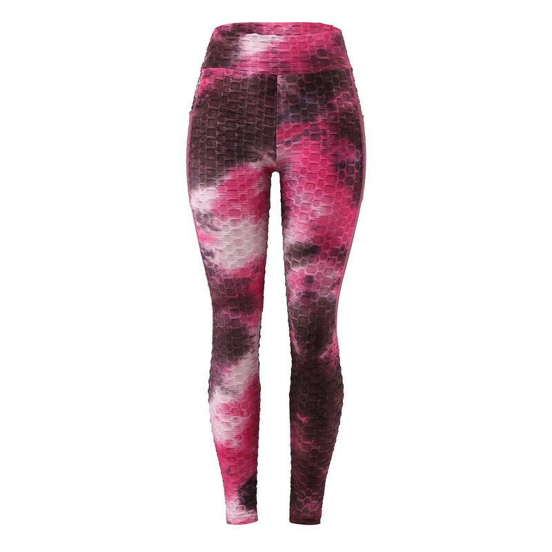 High Waist Fitness Leggings For Women Tummy Tie-dye Butt Lifting Tights Running Workout Athletic Pants Pantalon Mujer A40