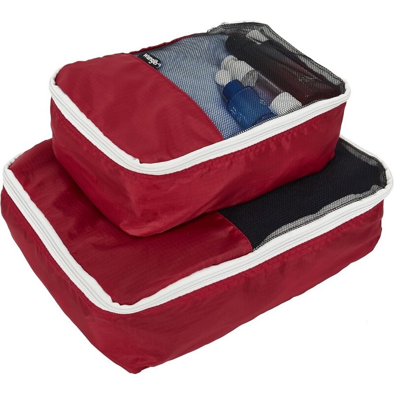 Набор чемоданов из 2 кубических сумок, 3 расширяемых чемоданов на колесиках, 5 шт., набор чемоданов Elysian и аксессуаров, красный