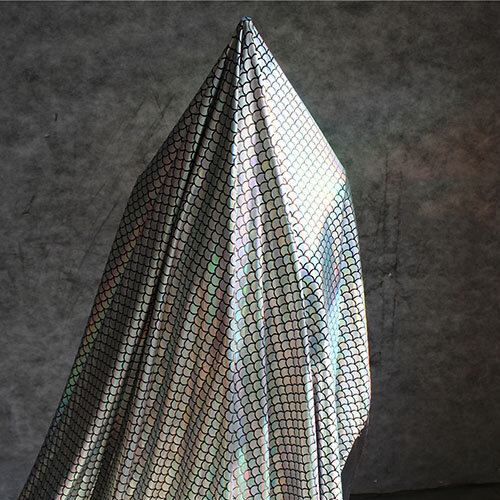 反射性のある生地145x50cm,多色魚の鱗のパターン,伸縮性のある布,DIY,背景素材,反射装飾