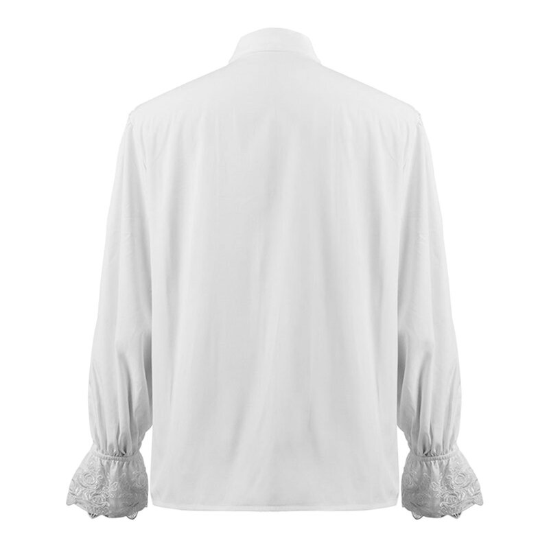 남성용 중세 코트 팬시 뱀파이어 코스프레 코스튬 고딕 셔츠, 카니발 빈티지 터틀넥 퍼프 긴팔 왕자 티셔츠