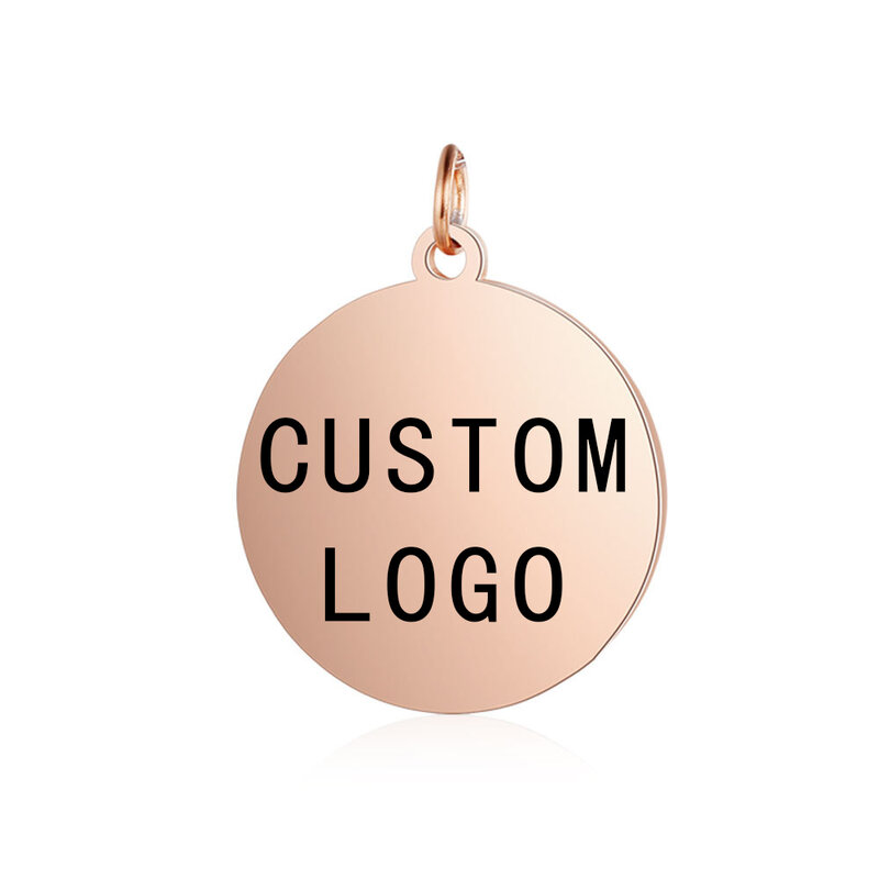 Etiquetas de logotipo grabables con láser, 30 piezas, Círculo de acero inoxidable, 6mm-25mm, colgantes redondos para la fabricación de joyas