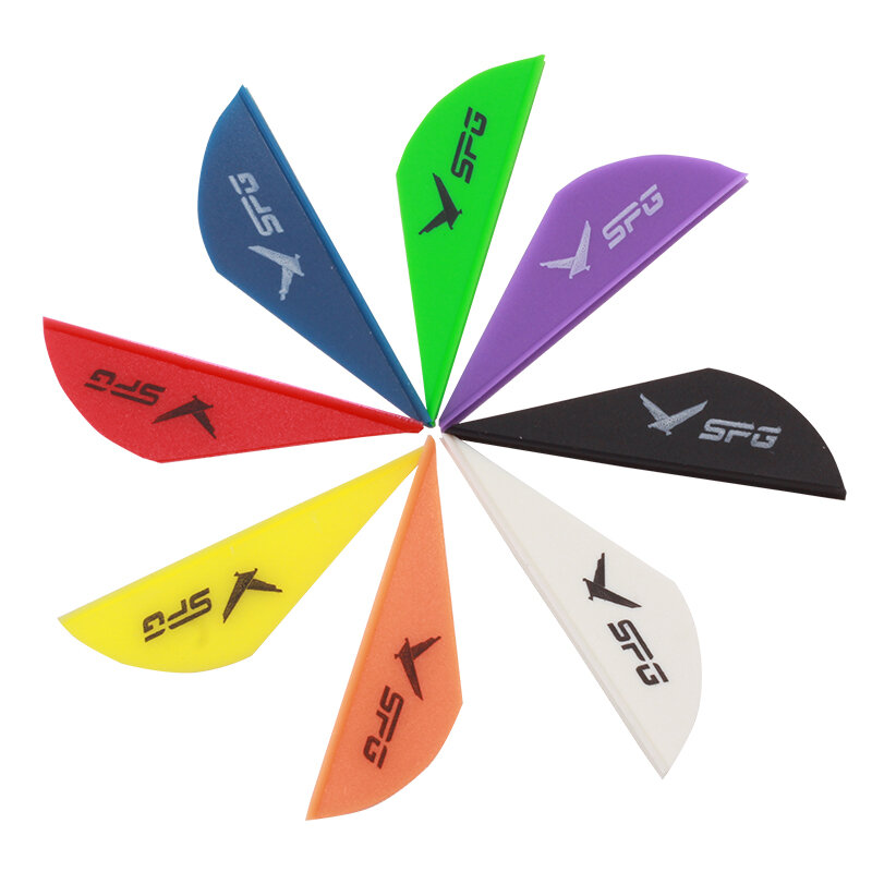 Paleta de flecha de plumas de plástico, accesorios de tiro con arco, 36/72 piezas, 2 pulgadas