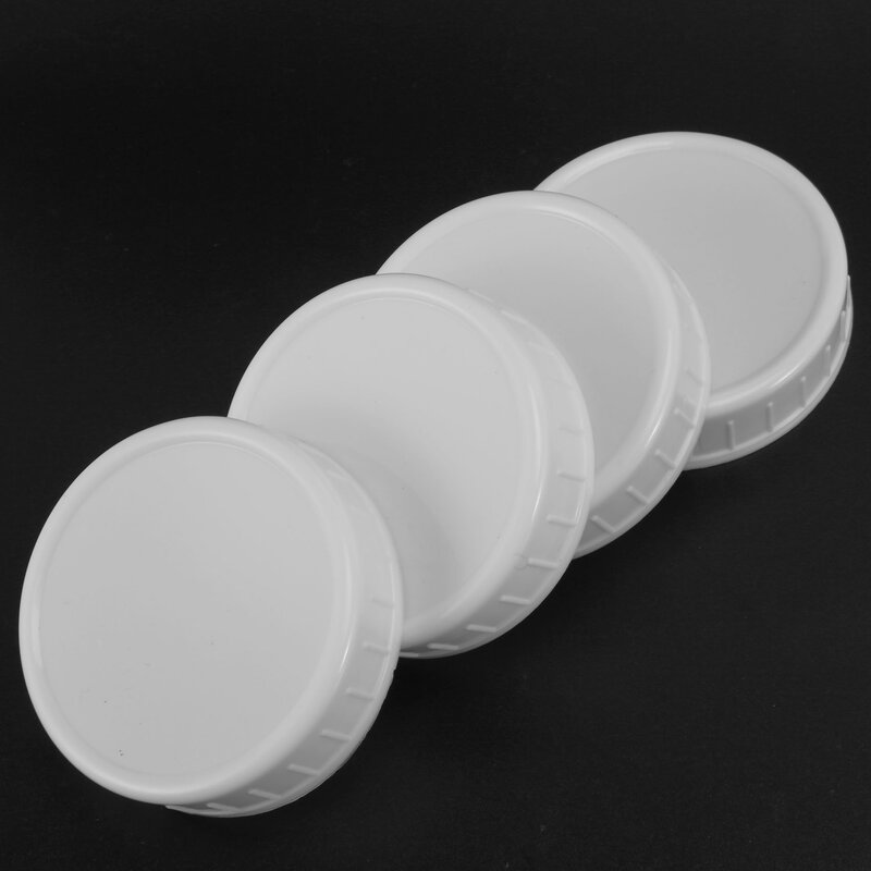 Tapas de almacenamiento de plástico para botella, tapas acanaladas para tarro de masón de boca Regular estándar de 70mm, 10 piezas